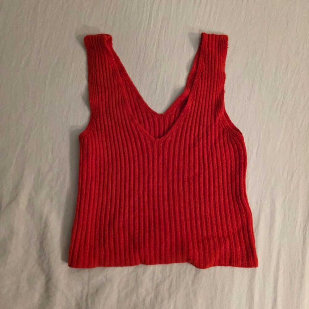Red Knit Tank Top